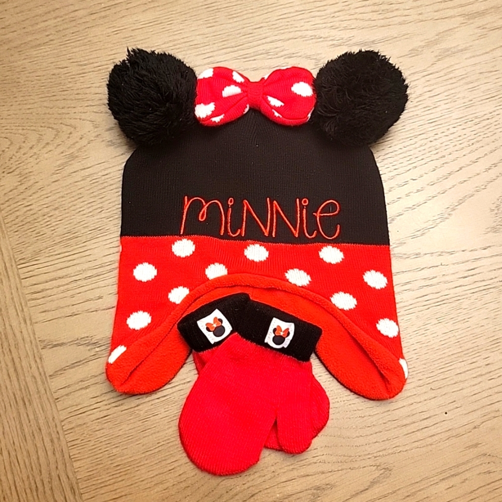 Disney Minnie hat/mitten set
